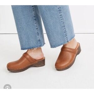 NEW MADEWELL Women Cecily Clog Shoes in Oiled Leather English Saddle Brown sz.9